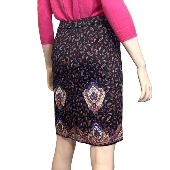 J. Crew The Pencil Skirt Cotton Bold Paisley Print Versatile Colourful Mini - Picture 4 of 12